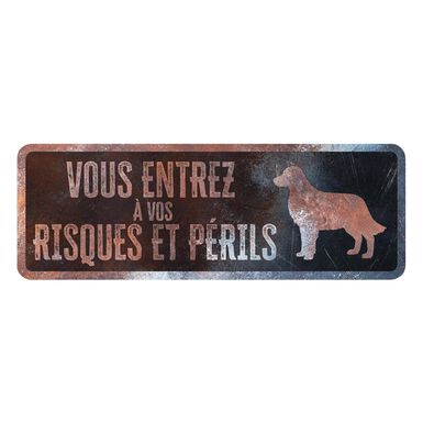 D&D - Panneau d'avertissement Golden retriever Français - 40x13x03cm Multicolore