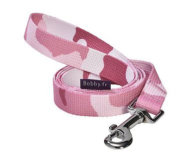 Bobby - Laisse Camouflage Rose L pour Chiens - 100/2,5cm