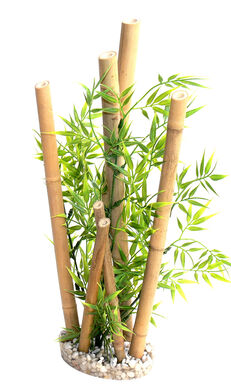 Tyrol - Décoration Bambou Plantes + support pour Aquarium - 38cm