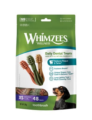 Whimzees - Friandises Brosse à Dents Dog Treats XS pour Chien - x48