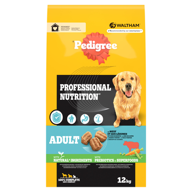 PEDIGREE - Croquettes ADULT au Boeuf et aux Légumes pour chiens - 12kg