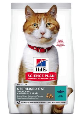 Hill's Science Plan -  Sterilised Cat Croquettes Pour Chat Stérilisé Au Thon  -  1,5kg