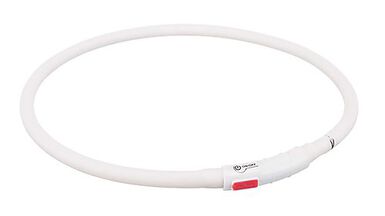 Trixie - Collier Flash Anneau Lumineux USB  pour Chien Blanc - 70cm