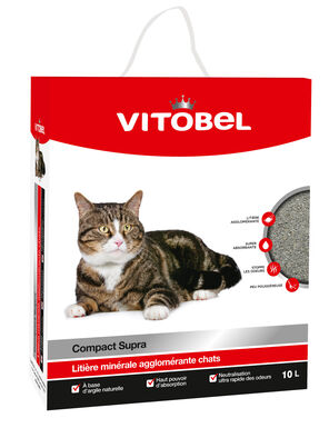 Vitobel - Litière Agglomérante Compact Supra pour Chat - 10L