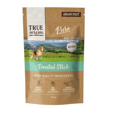 True Origins Pure - Sticks Dentaires Sans Céréales pour Chiens Moyens - x7