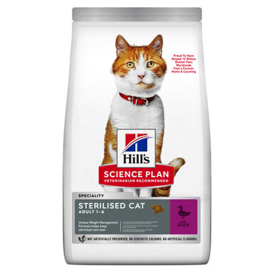 Hill's Science Plan -  Sterilised Cat Croquettes Pour Chat Stérilisé Au Canard  -  1,5kg