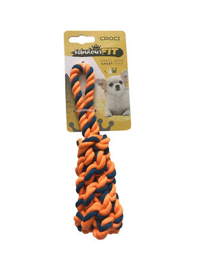 Croci - Jouet Corde Braid Mini Orange /Bleu pour Chiens - 19cm