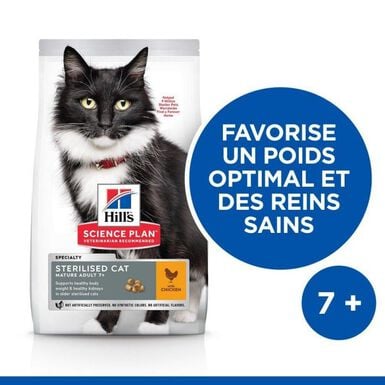 Hill's Science Plan - Mature Adult Sterilised Cat Croquettes Pour Chat Agé Stérilisé Poulet - 1,5kg