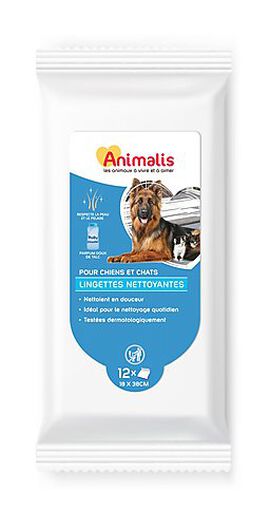 Lingettes pour chien et chat nettoyantes grand format hygiène VETOCANIS :  le paquet de 72 lingettes à Prix Carrefour