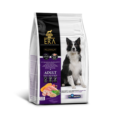 Era - Croquettes Millennium Poulet et Faisan pour Chiens Moyennes et Grandes Races - 12Kg