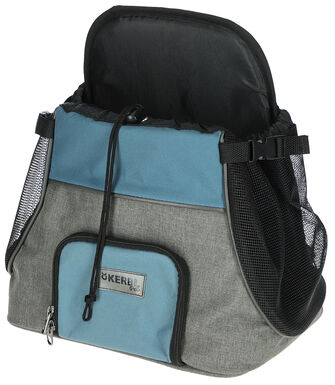 KERBL - SAC TRANSPORT AVANT VACATION GRIS/BLEU, 31X24X38CM