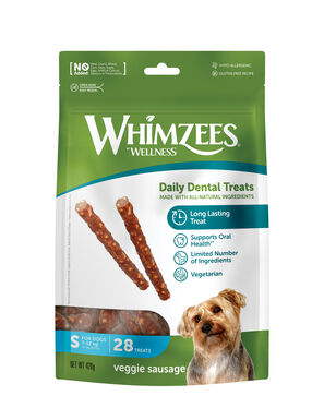 Whimzees - Friandises Saucisse Veggie Dog Treats S pour Chien - x28