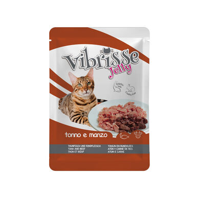 Vibrisse -  SACHET JELLY THON ET BOEUF pour Chats - 70g