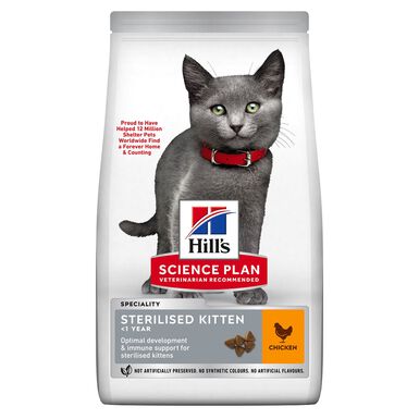 Hill's Science Plan - Kitten Sterilised Cat Croquettes Pour Chaton Stérilisé Au Poulet  -  1,5kg