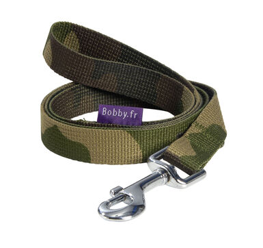 Bobby - Laisse Camouflage Kaki S pour Chiens - 100/1,6cm