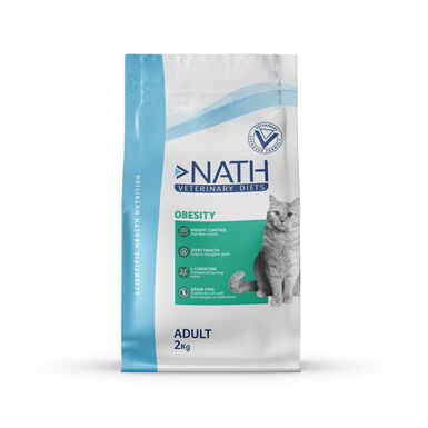 Nath Veterinary Diet - Croquettes Obesity Sans Céréales pour Chat - 2,5Kg