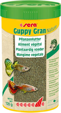 Sera - Aliments Végétal Guppy Gran pour Guppys - 250ml