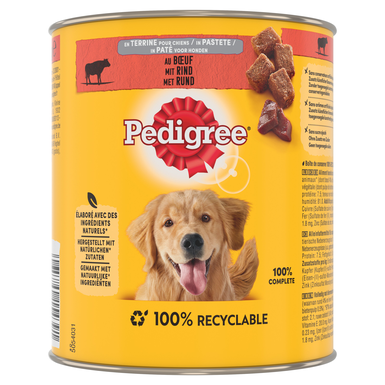 Pedigree - Boîtes en terrine pour chien adulte au boeuf  800g