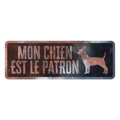 D&D - Panneau d'avertissement Chihuahua Français - 40x13x03cm Multicolore