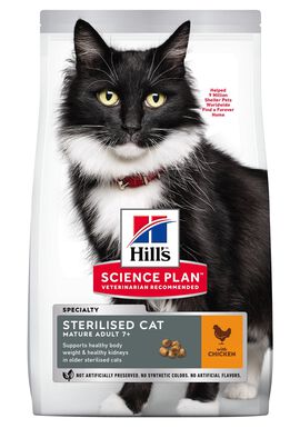 Hill's Science Plan - Mature Adult Sterilised Cat Croquettes Pour Chat Agé Stérilisé Poulet - 1,5kg