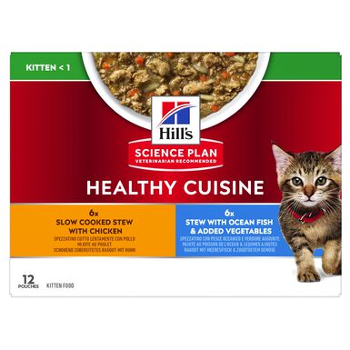 Hill’s Science Plan - Healthy Cuisine Mijoté Pour Chaton Au Poulet  - 12x80g