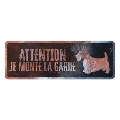 D&D - Panneau d'avertissement Terrier Français - 40x13x03cm Multicolore