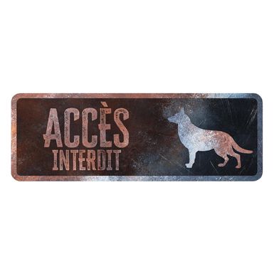 D&D - Panneau d'avertissement German Shepherd Français - 40x13x03cm Multicolore