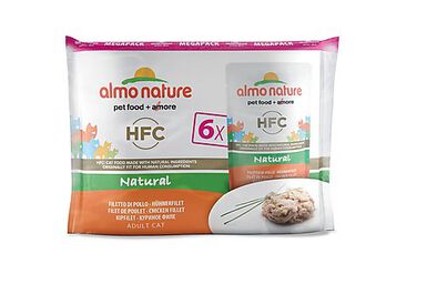 Almo Nature - Pâtée en Pochon HFC Mega Pack Filet de Poulet pour Chat - 6x55g