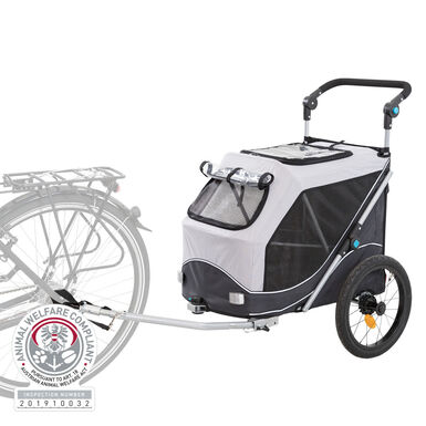 Trixie - Roulotte de Vélo Fonction Pliable Rapidement Gris - M: 63 x 95 x 90/132 cm