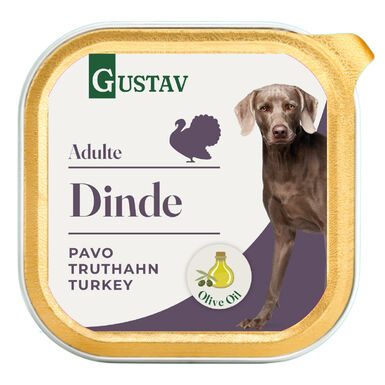 Gustav - Pâtée Adulte à la Dinde pour Chiens - 300g