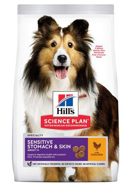 Hill's Science Plan - Adult Sensitive Stomach & Skin Croquettes Pour Chien Au Poulet  - 12kg