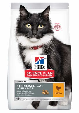 Hill's Science Plan - Mature Adult Sterilised Cat Croquettes Pour Chat Agé Stérilisé Au Poulet - 3kg
