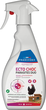 Francodex - Spray Ecto Choc Parasites Duo pour Basse-cour - 750ml