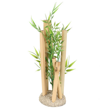 Aquadella - Décoration en Bambou Naturel M pour Aquarium - 10,5x19cm