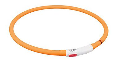 Trixie - Collier Flash Anneau Lumineux USB  pour Chien Orange - 70cm