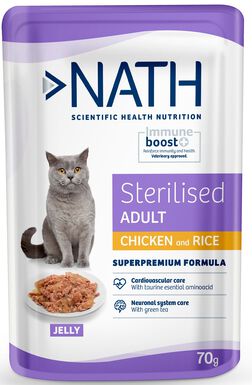 Nath - Pâtée Adult Sterilised Jelly au Poulet pour Chats - 70g