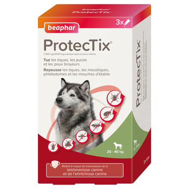 Beaphar - ProtecTix 400 mg/2000 mg Solution Spot-on Chiens entre 25 et 40kg  - 3x4ml