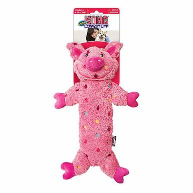 KONG - Jouet Cochon Low Stuff Speckles pour Chien - L