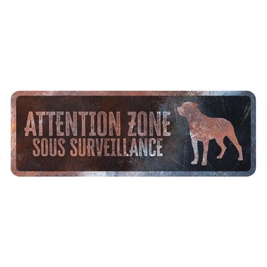 D&D - Panneau d'avertissement Rottweiler Français - 40x13x03cm Multicolore