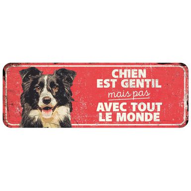 D&D - Panneau d'avertissement collie - 40 x 13 x 03 cm rouge