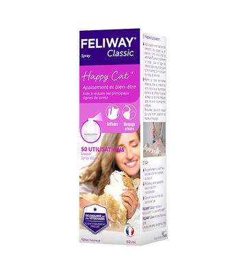 Feliway Classic - Spray Anti-Stress Voyage pour Chat - 60ml