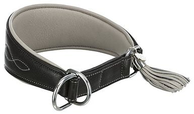 Trixie - Collier Confort Lévriers en Cuir Noir XS pour Chien  - 33/42cm