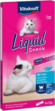 Vitakraft - Liquid snack chat saumon MSC & Om3 6x15g