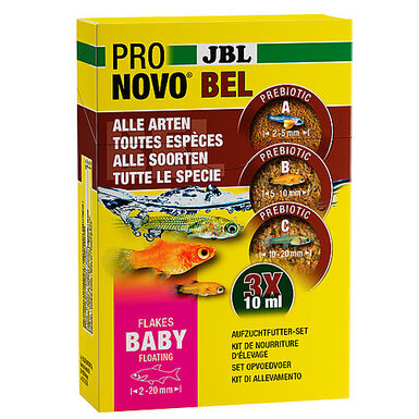 JBL - Kit Nourrtiture d'Elevage Pronovo BEL FLAKES BABY pour Alevins - 3x10ml