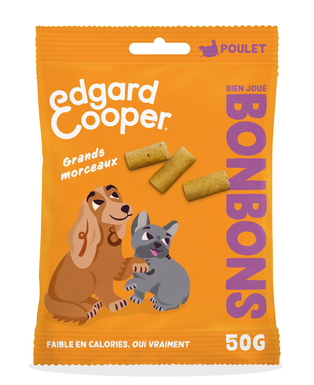 Edgard & Cooper - Gros Bonbons Adulte Poulet pour Chiens - 50g
