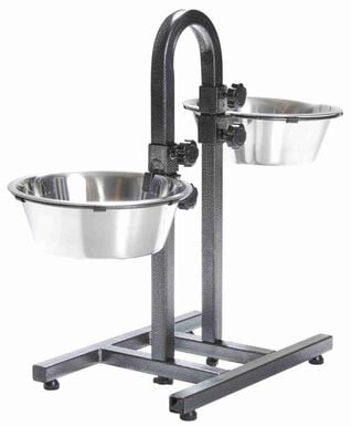 Trixie - Bar pour Chiens Hauteur Réglable en Acier Inox/Métal - 2 x 2.8 l / 24 cm