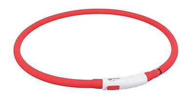 Trixie - Collier Flash Anneau Lumineux USB  pour Chien Rouge - 70cm