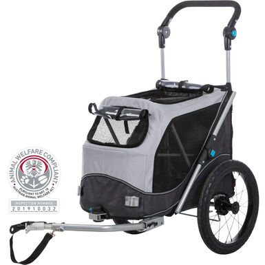 Trixie - Roulotte de Vélo Fonction Pliable Rapidement Gris - L: 74 x 95 x 103/143 cm