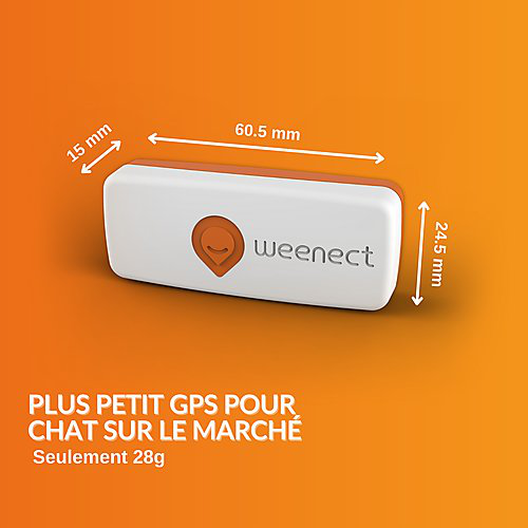 Sécurité Chat - Weenect GPS noir XS – 60 X 23 X 12 mm