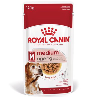 ROYAL CANIN - SACHET FRAICHEUR MEDIUM AGEING 10+ en sauce POUR CHIENS SENIORS - 10x140g